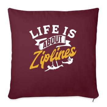 La vie consiste en tyroliennes sport tyrolienne - Housse de coussin décorative 45 x 45 cm - bordeaux - Devant