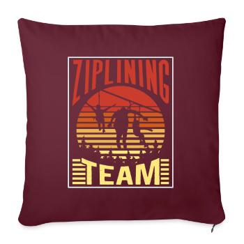 Équipe de tyrolienne Tyrolienne Dictons sportifs de tyrolienne - Housse de coussin décorative 45 x 45 cm - bordeaux - Devant