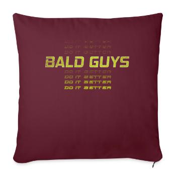 Être chauve avec une barbe Papa chauve - Housse de coussin décorative 45 x 45 cm - bordeaux - Devant