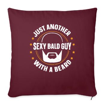Être chauve avec une barbe Papa chauve - Housse de coussin décorative 45 x 45 cm - bordeaux - Devant