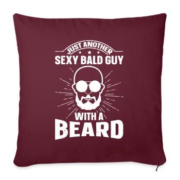 Être chauve avec une barbe Papa chauve - Housse de coussin décorative 45 x 45 cm - bordeaux - Devant