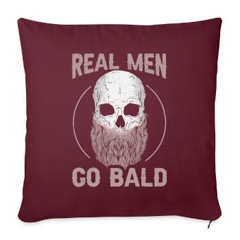 Être chauve avec une barbe Papa chauve - Housse de coussin décorative 45 x 45 cm - bordeaux - Devant