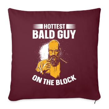 Être chauve avec une barbe Papa chauve - Housse de coussin décorative 45 x 45 cm - bordeaux - Devant