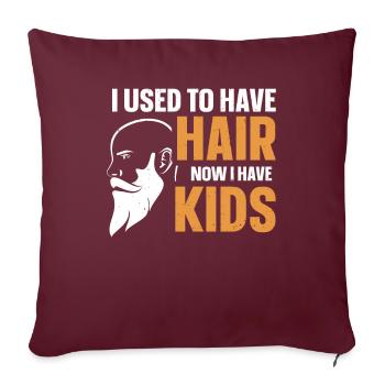 Être chauve avec une barbe Papa chauve - Housse de coussin décorative 45 x 45 cm - bordeaux - Devant