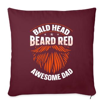 Être chauve avec une barbe Papa chauve - Housse de coussin décorative 45 x 45 cm - bordeaux - Devant