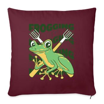 Frogging Kaulquappe Laubfrosch Kröte Frosch Fänger - Sofakissenbezug 45 x 45 cm - Burgunderrot - Vorne