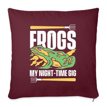 Frogs My Night Time Gig Kaulquappe Laubfrosch - Sofakissenbezug 45 x 45 cm - Burgunderrot - Vorne