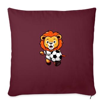 Niedlicher Fußball Löwe Für Kinder Jungen Mädchen - Sofakissenbezug 45 x 45 cm - Burgunderrot - Vorne
