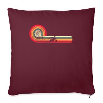 Drôle de skieur rétro, Ski, Descente, - Housse de coussin décorative 45 x 45 cm - bordeaux - Devant