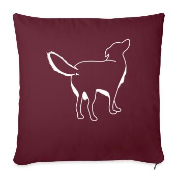 Hund von hinten Hunde - Sofakissenbezug 45 x 45 cm - Burgunderrot - Vorne