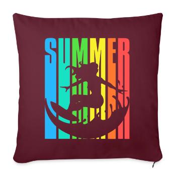 Surfin Summer Surfergirl 2023 colourful - Sofakissenbezug 45 x 45 cm - Burgunderrot - Vorne