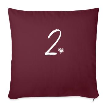 2ème anniversaire doux enfants BDay 2. - Housse de coussin décorative 45 x 45 cm - bordeaux - Devant