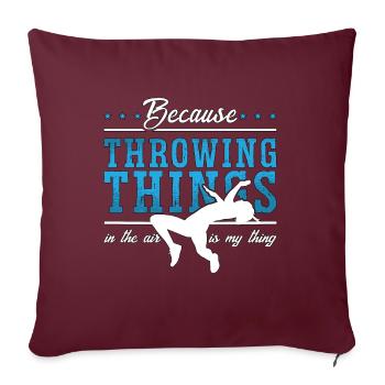L’athlétisme parce que lancer des objets en sprintant - Housse de coussin décorative 45 x 45 cm - bordeaux - Devant