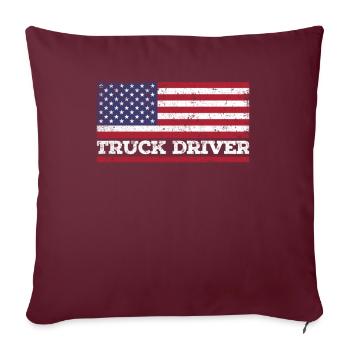 USA Flagge LKW Fahrer Amerika Träger - Sofakissenbezug 45 x 45 cm - Burgunderrot - Vorne