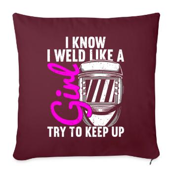 Soudure Soudeur Soudeur Soudeur - Housse de coussin décorative 45 x 45 cm - bordeaux - Devant