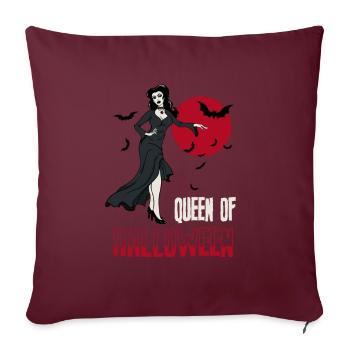 Halloween Königin Gothic Pin Up Vampir Frau - Sofakissenbezug 45 x 45 cm - Burgunderrot - Vorne