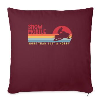 La motoneige plus qu’un passe-temps Conducteur de motoneige - Housse de coussin décorative 45 x 45 cm - bordeaux - Devant