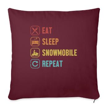 Manger dormir Motoneige Répéter Conducteur de motoneige - Housse de coussin décorative 45 x 45 cm - bordeaux - Devant