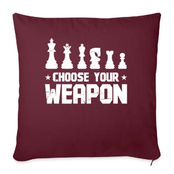 Conception d’échecs amusante - Housse de coussin décorative 45 x 45 cm - bordeaux - Devant
