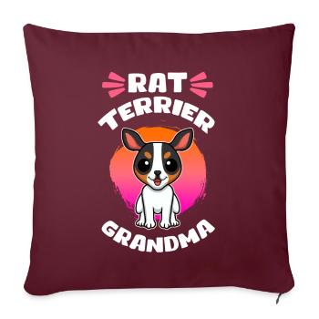 Rat Terrier Grandma Hunde Hundebesitzer Geschenk - Sofakissenbezug 45 x 45 cm - Burgunderrot - Vorne