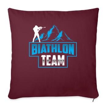 Biathlon Sport d’équipe Biathlète Biathlète Biathlons - Housse de coussin décorative 45 x 45 cm - bordeaux - Devant
