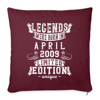 Anniversaire Avril 2009 Edition Limitée Millésime - Housse de coussin décorative 45 x 45 cm - bordeaux - Devant