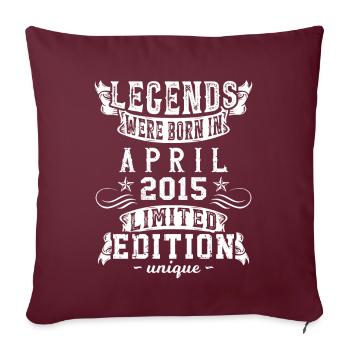 Anniversaire Avril 2015 Edition Limitée Millésime - Housse de coussin décorative 45 x 45 cm - bordeaux - Devant