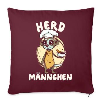 Herdmännchen Erdmännchen Koch - Sofakissenbezug 45 x 45 cm - Burgunderrot - Vorne