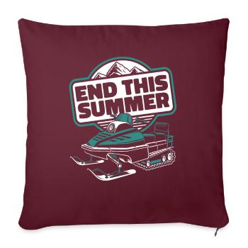 Fin de l’été Moto de neige Motoneige Motoneige - Housse de coussin décorative 45 x 45 cm - bordeaux - Devant