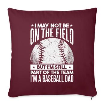 Une partie du père de l’équipe de baseball - Housse de coussin décorative 45 x 45 cm - bordeaux - Devant