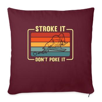 Cue Sports Stroke It Don’t Poke It Retro Billiards - Housse de coussin décorative 45 x 45 cm - bordeaux - Devant