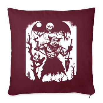 Dark Art Occulte Gothique Batcave Girl Post Punk Bat - Housse de coussin décorative 45 x 45 cm - bordeaux - Devant