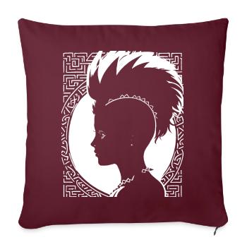 Fantasy Post Punk Celtic Tribal Art Batcave Girl - Housse de coussin décorative 45 x 45 cm - bordeaux - Devant