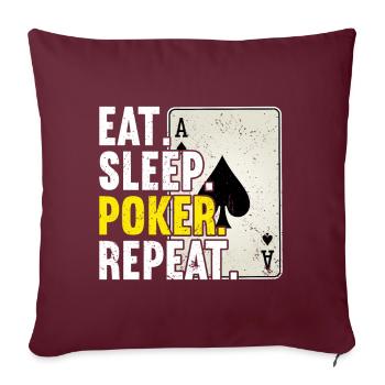 Poker - Housse de coussin décorative 45 x 45 cm - bordeaux - Devant
