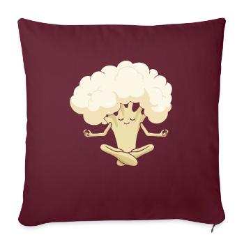 Yoga du chou-fleur - Housse de coussin décorative 45 x 45 cm - bordeaux - Devant