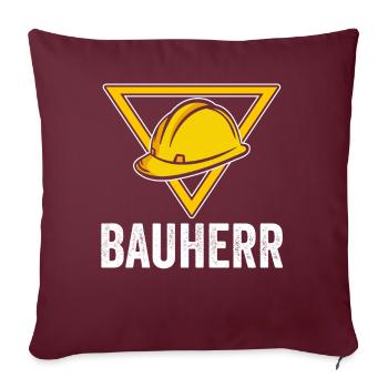 Bauherr - Sofakissenbezug 45 x 45 cm - Burgunderrot - Vorne
