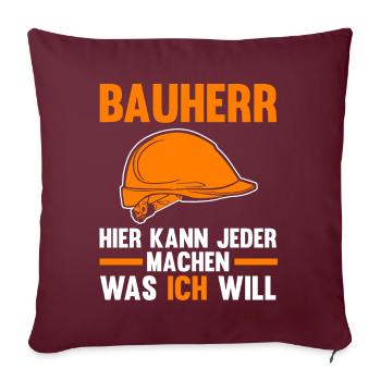 Bauherr - Sofakissenbezug 45 x 45 cm - Burgunderrot - Vorne