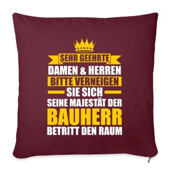 Bauherr - Sofakissenbezug 45 x 45 cm - Burgunderrot - Vorne