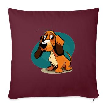 Chien dans le style comique - Housse de coussin décorative 45 x 45 cm - bordeaux - Devant
