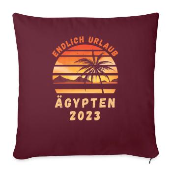 Ägypten 2023 Urlaubsreise - Sofakissenbezug 45 x 45 cm - Burgunderrot - Vorne