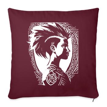 Fantasy Post Punk Celtic Tribal Art Batcave Girl - Housse de coussin décorative 45 x 45 cm - bordeaux - Devant