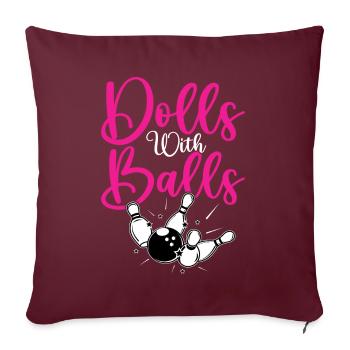 Dolls with Balls - Sofakissenbezug 45 x 45 cm - Burgunderrot - Vorne