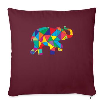 Low Poly Elephant Geometry Elephant - Sofa pillowcase 17,3'' x 17,3'' (45 x 45 cm) - burgundy - Front