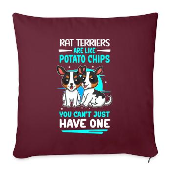 Rat Terrier Hunde Hundebesitzer Geschenk - Sofakissenbezug 45 x 45 cm - Burgunderrot - Vorne