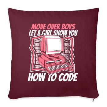Let A Girl Show You How To Code Developer - Sofakissenbezug 45 x 45 cm - Burgunderrot - Vorne