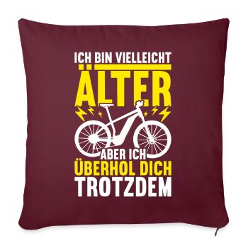 E Bike E-Bike Elektrofahrrad Elektrorad - Sofakissenbezug 45 x 45 cm - Burgunderrot - Vorne