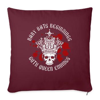Baby Bat Goth Queen - Goth Gothique - Housse de coussin décorative 45 x 45 cm - bordeaux - Devant