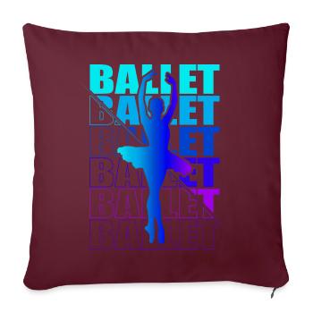 Ballet, Ballerine, Fille, Fille, Danse - Housse de coussin décorative 45 x 45 cm - bordeaux - Devant