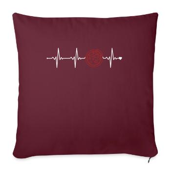 Pizza Heartbeat Pizza Four Pizza Pizza Plateau à pizza - Housse de coussin décorative 45 x 45 cm - bordeaux - Devant
