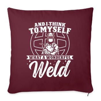 Je me dis quelle soudure maladroite - Housse de coussin décorative 45 x 45 cm - bordeaux - Devant